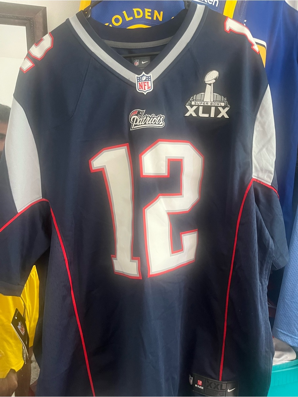 Nike Tom Brady Navy New England Patriots Super Bowl XLIX Limited Jersey 2XL